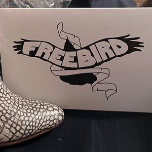 Freebird White Croc Leather Boots